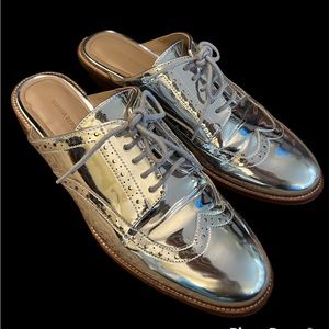 Banana Republic metallic brogue slides